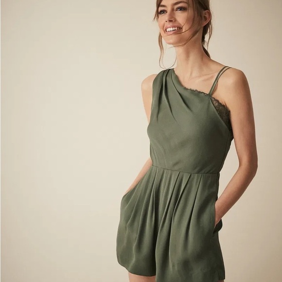 Reiss River Asymmetric Shoulder Playsuit - Picture 9 of 11